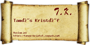 Tamás Kristóf névjegykártya