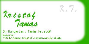 kristof tamas business card