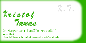 kristof tamas business card